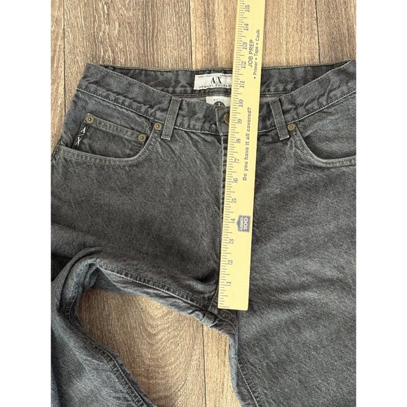 ARMANI EXCHANGE WOMENS DENIM BLACK WASH JEANS BOOTLEG SIZE 8 LONG WESTERN Y2K - Picture 3 of 8